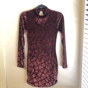Windsor Long sleeve Burgundy Velvet Dress